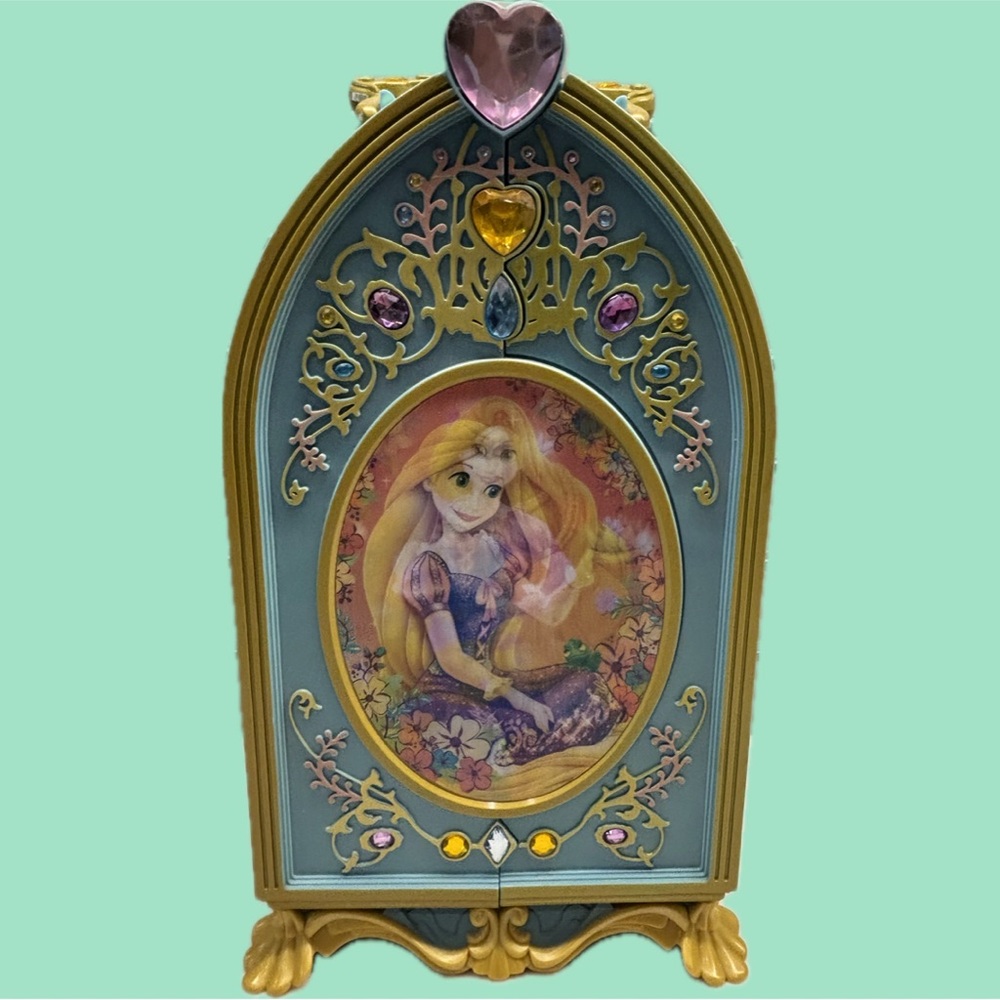 Disney Rapunzel Blue and Gold Jewelry Box or Doll Wardrobe